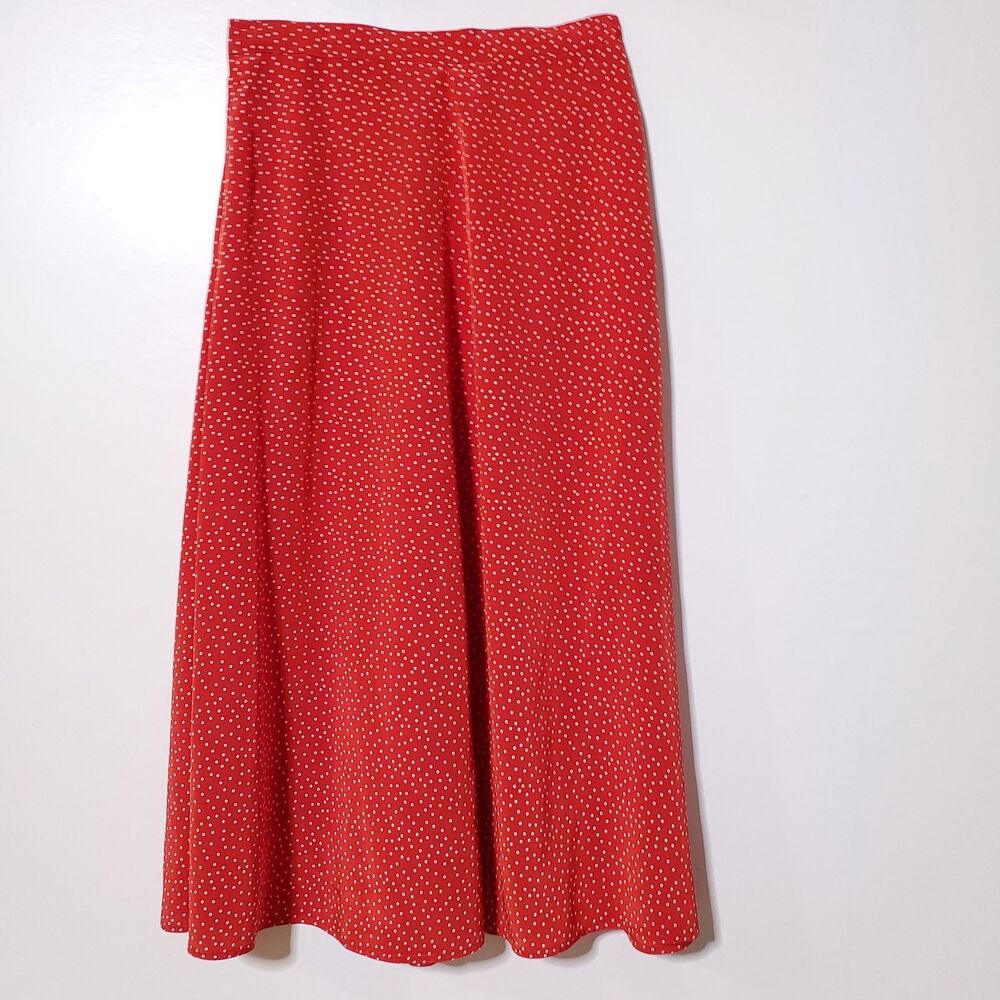 80s 70s Vintage Polka-Dot Lace Shawl Collar Skirt Set 2 Piece - Picture 7 of 15